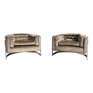 Mid-Century Barrel Lounge Chairs Designed by Jules Heumann for Metropolitan- Set of 2