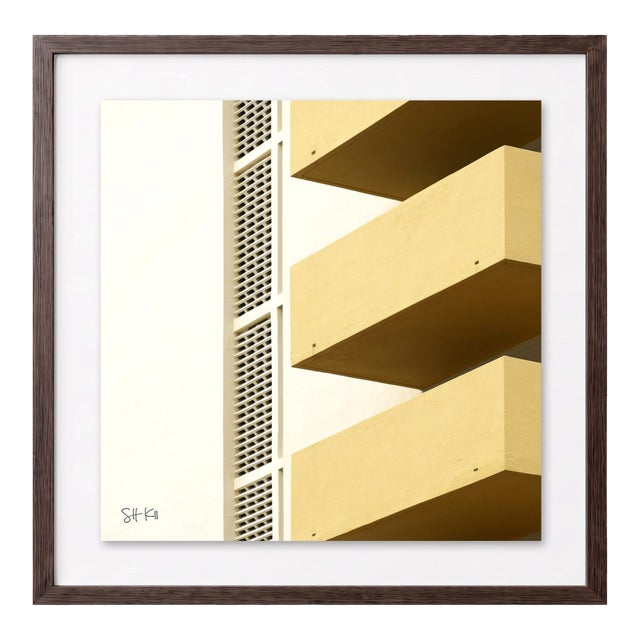 “Miami Beach 11” Giclee Archival Pigment Print 24x24 Framed in Walnut For Sale