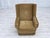 1970s, Danish highback armchair. Original honey yellow furniture velour, beech wood legs. Original good condition: no...