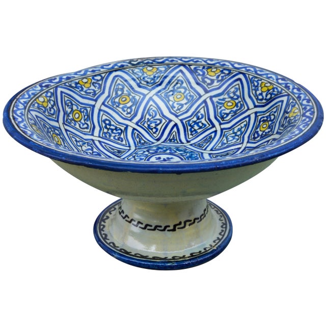 Tribal Early 20th Century Moorish-Patterned Pedestal Bowl For Sale - Image 3 of 10