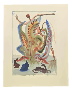 Salvador Dalí, Gluttony, Woodcut, 1963