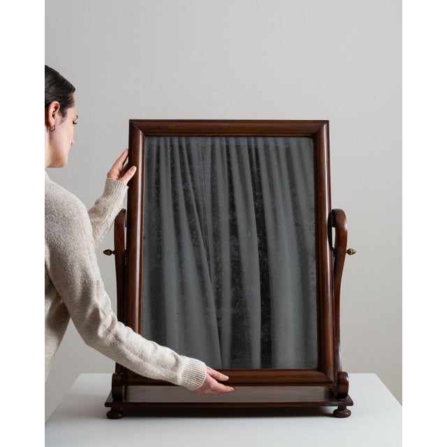 19th Century 19th Century France Brown Wood Full-length & Floor Mirrors For Sale - Image 5 of 6