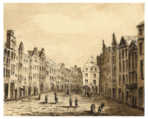 James Hamilton Stanhope, Street in Brussels, Belgium, 1819, Watercolour