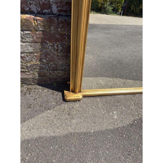 Large Antique English Top Gilt Overmantle Mirror For Sale - Image 5 of 6