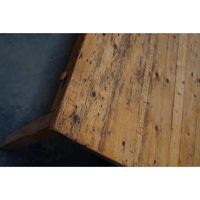 Brown 19th Century Antique English Light Pine Farmhouse Dining Table For Sale - Image 8 of 18