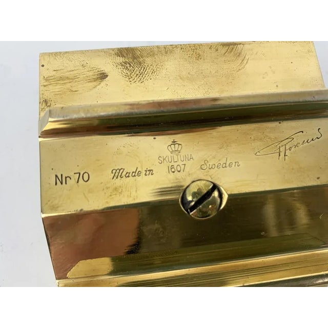Scandinavian No. 70 Candleholder in Brass by Pierre Forsell for Skultuna, 1960s For Sale - Image 9 of 12