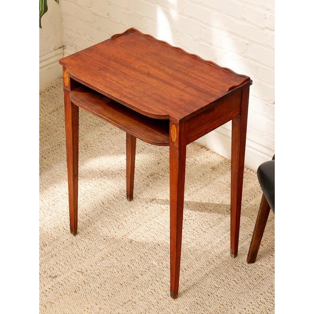 Vintage Mahogany Console Table With Inlay Details For Sale - Image 10 of 11