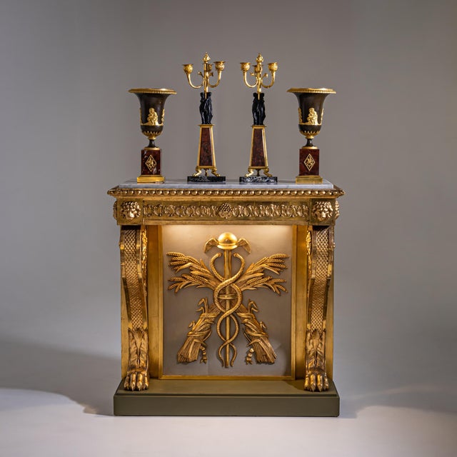 Stone Empire Wall Console by P. G. Bylander, 1800s For Sale - Image 7 of 12