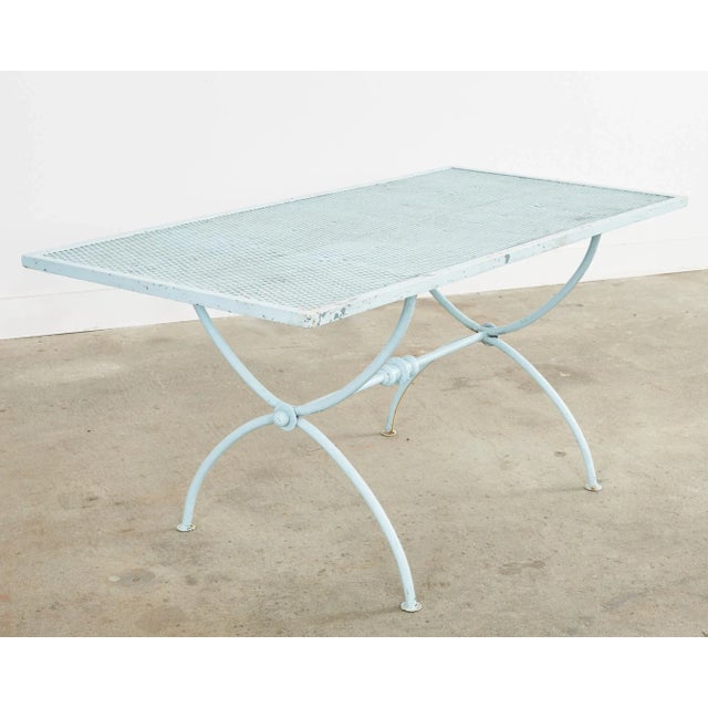 Mid 20th Century Neoclassical Style Iron Curule Leg Garden Dining Table For Sale - Image 5 of 13