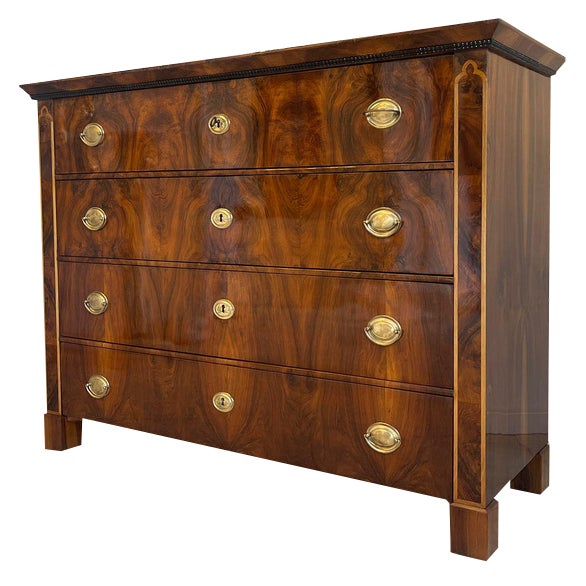 Baroque Corner Chest of Drawers with Walnut Veneer For Sale