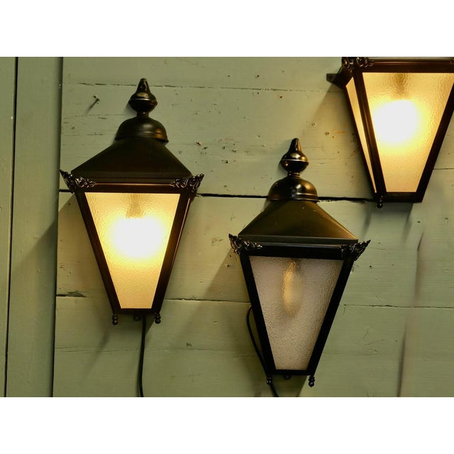 Metal Wall Lanterns, 1960s, Set of 4 For Sale - Image 7 of 8