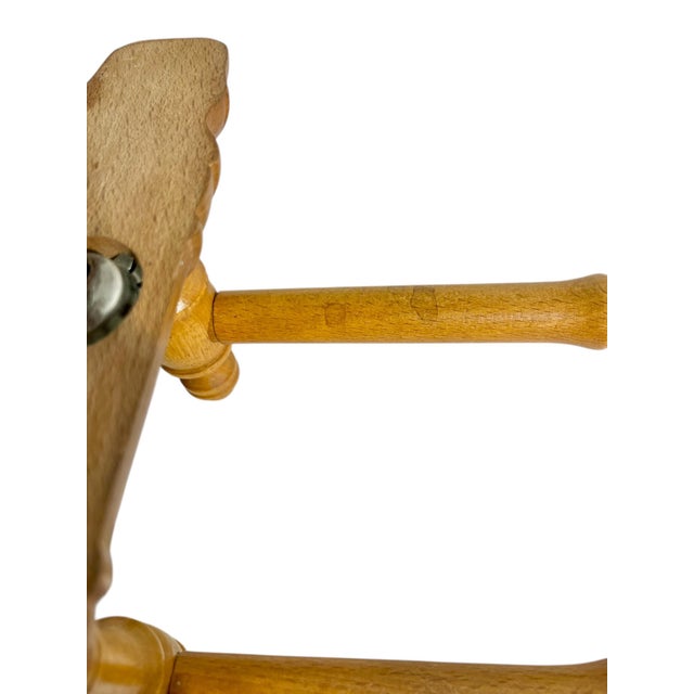 Vintage French Provincial Faux Bamboo Carved Wood Double Towel Rack For Sale - Image 15 of 17