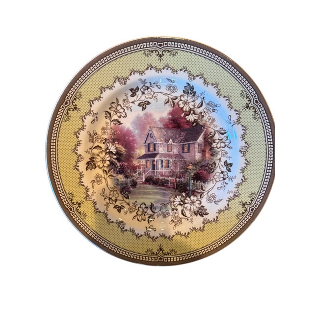 2005 Spode Thomas Kinkade “Cottage”, Dinner Plates, 11” – Set of 3 For Sale In Houston - Image 6 of 10