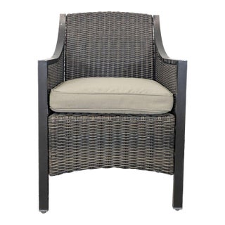 All Weather Wicker Patio Arm Chair With Cushion For Sale