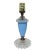 A pair of petite blue glass art deco table lamps. Each lamp is created from glass and features a push button switch and...