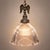Vintage Eagle Pendant Light, Ribbed Glass Shade, Upcycled Fixture For Sale - Image 14 of 16