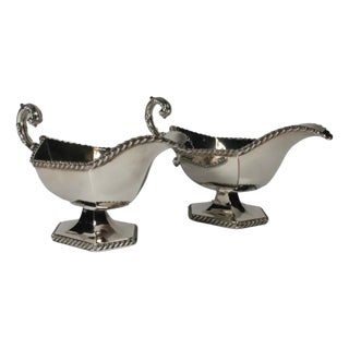 Silver-Plated Sauce Boats, 1900s, Set of 2 For Sale