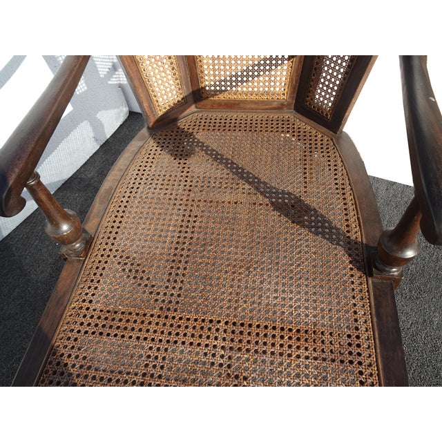 Brown Unique Antique French Country Cane Chaise Lounge Chair ~ Day Bed For Sale - Image 8 of 18