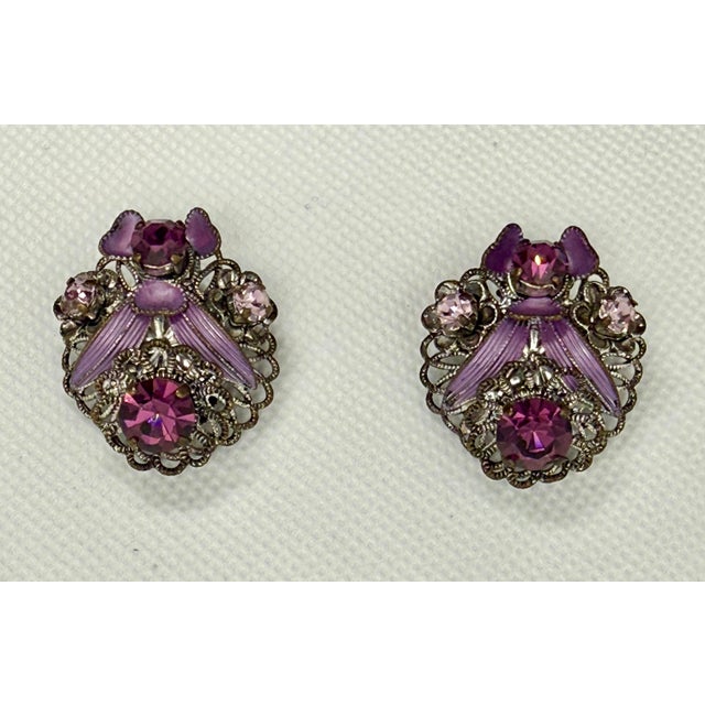 Vintage Western Germany Victorian Revival signed matching bracelet and earrings set. Filigree clip earrings and bracelet...
