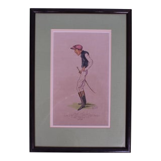 Fred Archer Jockey One & Two Thousand Guineas, St Leger, Derby Won 229 Races 1878 Watercolour by Astor For Sale