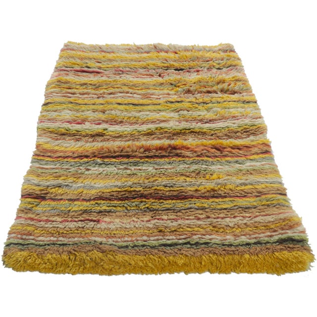 Mid-Century Modern Vintage Swedish Rya Rug - 02'07 X 04'09 For Sale - Image 3 of 9