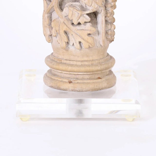 Pair of 18th C. Italian Carved Columns Converted to Lamps For Sale In West Palm - Image 6 of 7