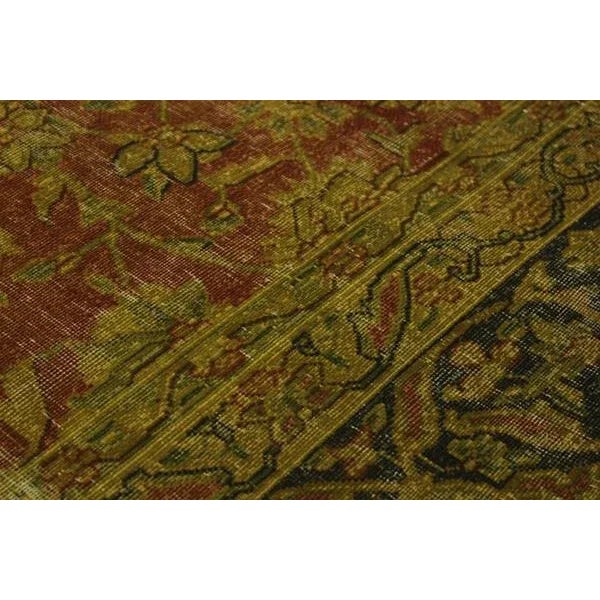 Textile 1980s Semi Vintage Distressed Over Dyed Rust/Blue Wool Rug -9'9 X 12'8 For Sale - Image 7 of 8