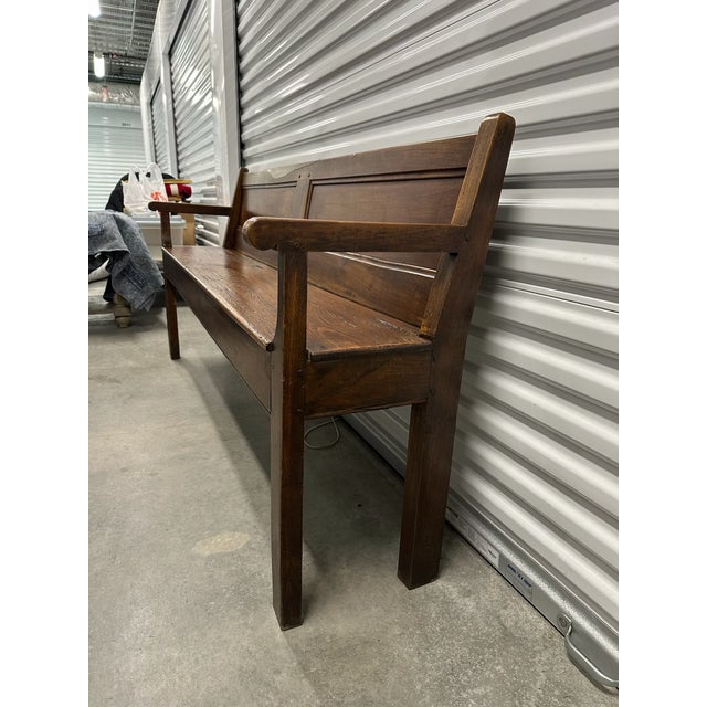 Antique Wooden Bench For Sale - Image 4 of 4