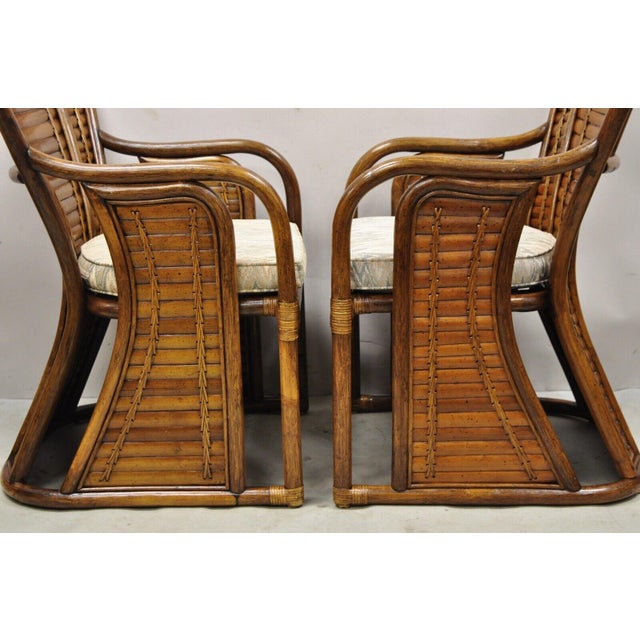 Late 20th Century Pair Vintage Hollywood Regency Boho Chic Bentwood