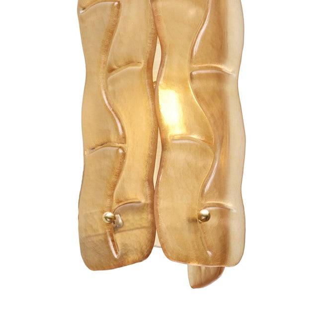 Murano Textured Amber-Orange Glass Sconces - a Pair For Sale In Austin - Image 6 of 9