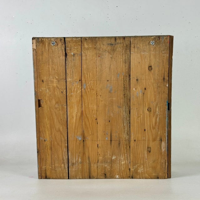 Vintage Primitive Home Constructed Wooden Multi Drawer Display Apothecary Painted Cabinet For Sale - Image 4 of 9