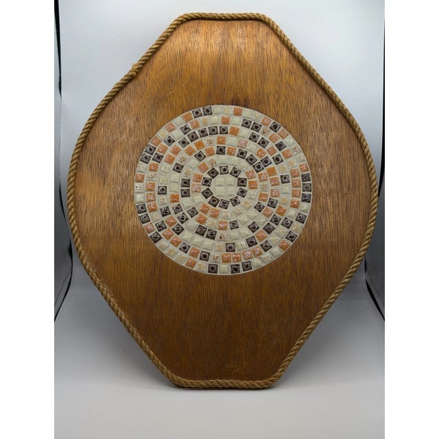 Vintage Mid Century Modern Mosaiac Wood Trivet For Sale - Image 11 of 12