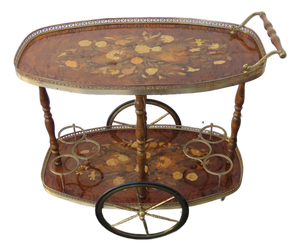 Italian Inlay Bar Server Tea Coffee Cart 6582