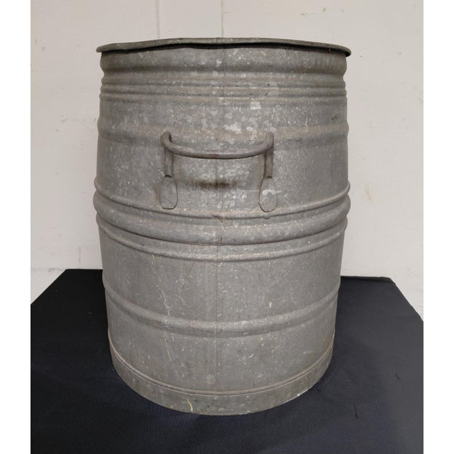 1930s Vintage Belgian Galvanized Dolly Tub Planter For Sale - Image 5 of 7