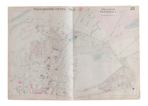 Vintage Hopkins Map of Village of Peekskill