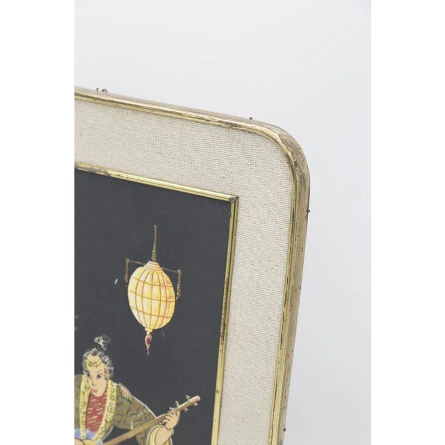 Framed Japanese Print Depicting Romantic Serenade, Early 1900s For Sale - Image 6 of 8