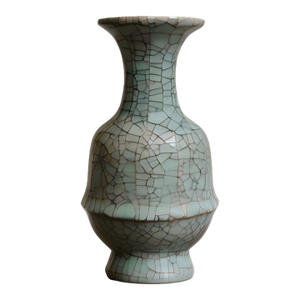Chinese Ceramic Vase Guan Ware Crackle Glaze Celadon Vase