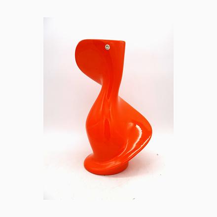 Space Age Orange Swirl SC3 Ceramic Vase, Italy, 1970s For Sale - Image 12 of 12