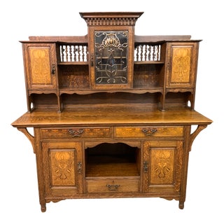 Arts and Crafts Oak Cupboard from Shapland and Petter, 1895 For Sale