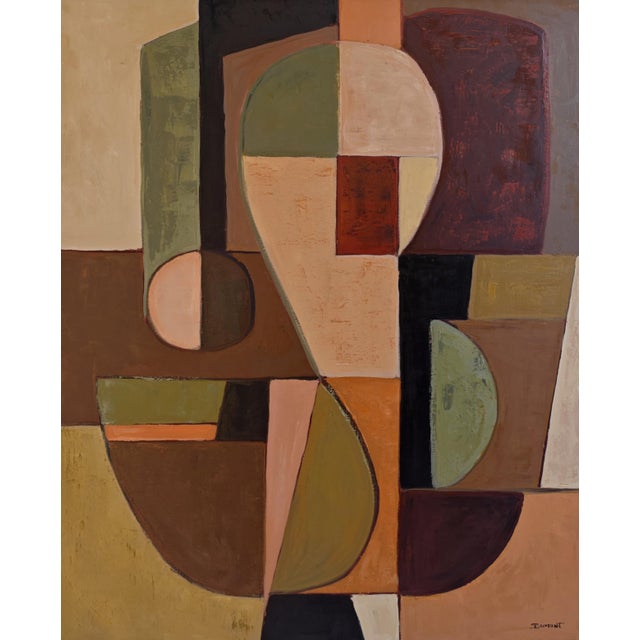 Paint Axe Interieur, Abstract Contemporary Geometric Painting, Framed by Sophie Dumont For Sale - Image 7 of 9
