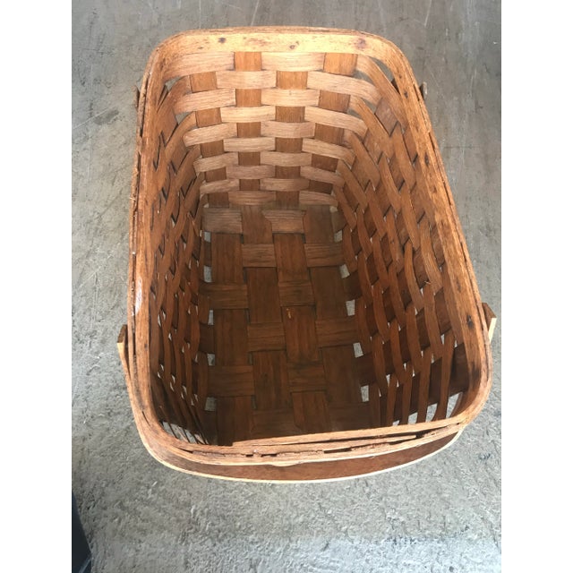 Brown 1970s Large Bentwood Oak Basket Picnic Basket With Eagle For Sale - Image 8 of 9