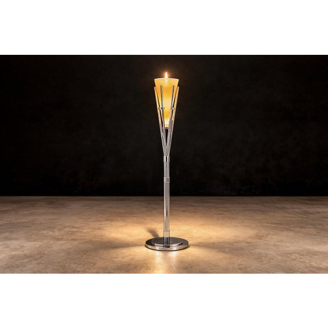 Metal 1960s Candle Floor Lamp in Chrome, Unknown For Sale - Image 7 of 7