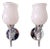 Wall Lights in Chromed Metal and White Satin Glass, 1960, Set of 2 For Sale