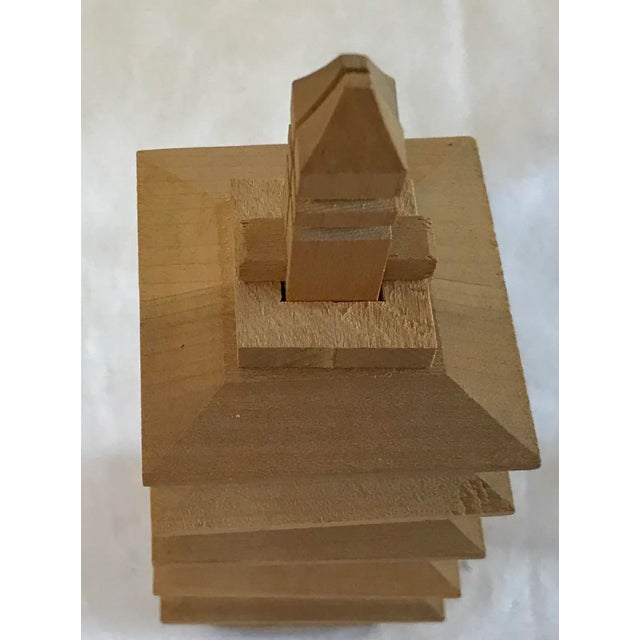 Brown Vintage Wooden Pagoda Model For Sale - Image 8 of 10