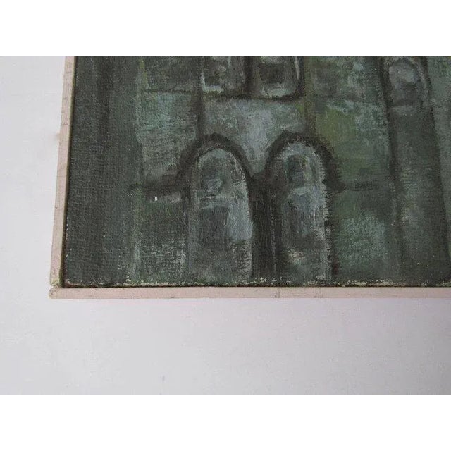 Mid 20th Century Architectural Cityscape Painting For Sale - Image 4 of 9