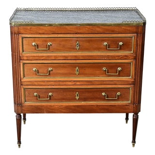 French 19th Century Petite Commode with Inset Marble Top For Sale
