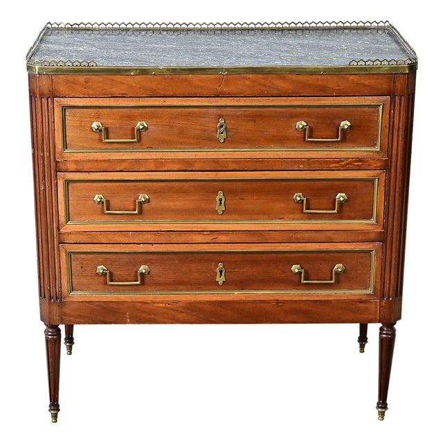 French 19th Century Petite Commode with Inset Marble Top For Sale