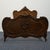 Vintage Antique Bookmatched Walnut French Provincial Louis XVI Rococo Full Size Bed For Sale - Image 4 of 12