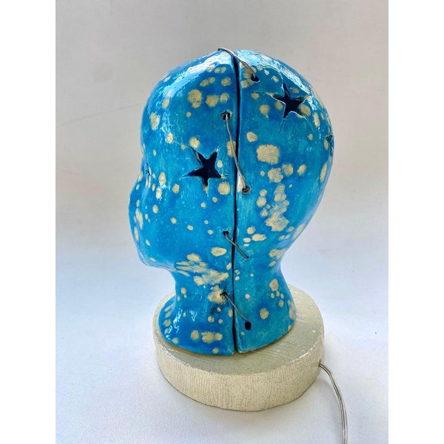 2020s Hand Built Glazed Ceramic Night Lamp For Sale - Image 5 of 6