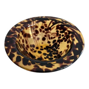 Vintage Tortoise Shell Motif/Leopard Hand-Blown Glass Bowl